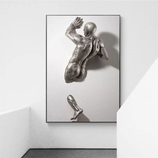 Abstract Sculptures 3D Wall Figure Canvas Print