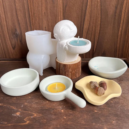 Zen Little Monk Candle Holder Mold