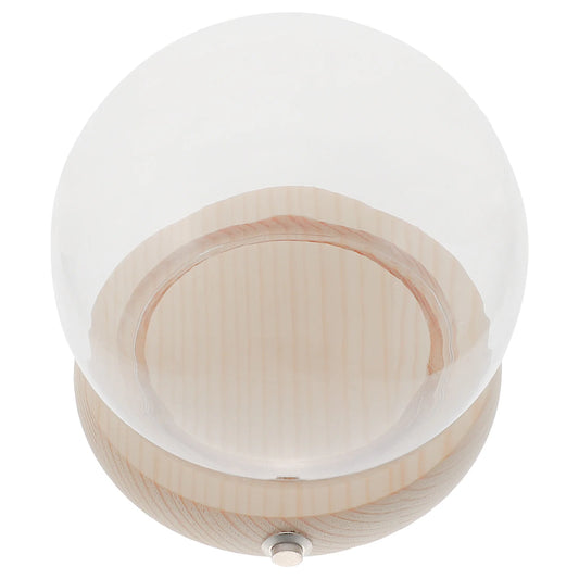 12Pcs Glowing Wooden Base Glass Dome Display Covers