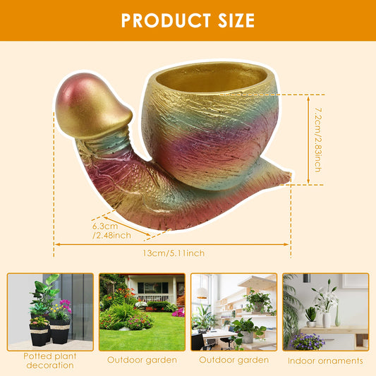 Cute Snail Resin Succulent Planter
