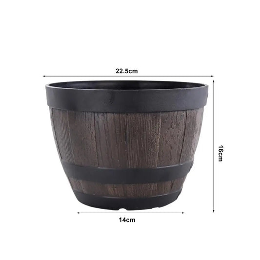 Vintage Wood Barrel Planter