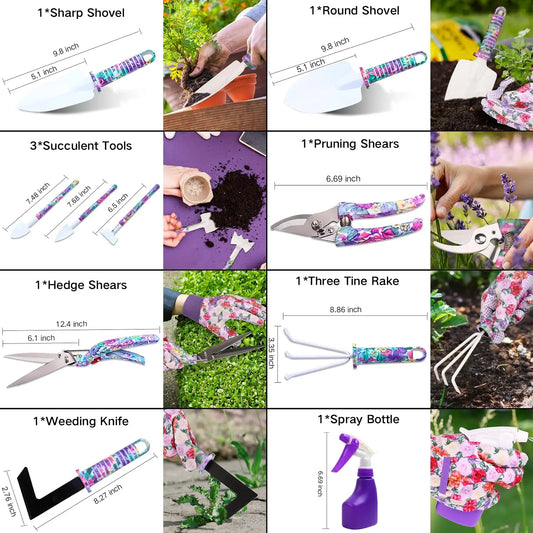 10-Piece Floral Gardening Tools Set