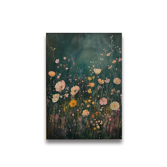 Vintage Wildflower Botanical Canvas Poster