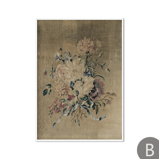 European Vintage Flower Landscape Canvas Art