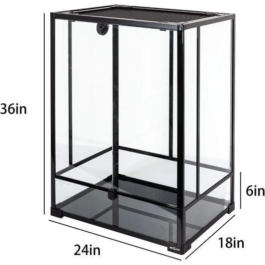 24" x 18" x 36" Tall Glass Reptile Terrarium