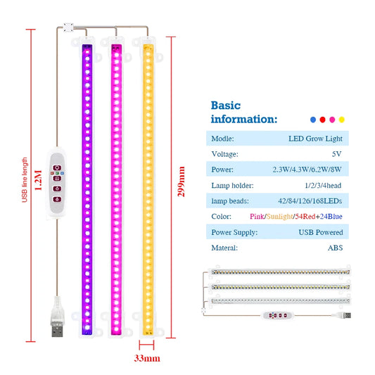 30cm USB Full Spectrum Grow Light