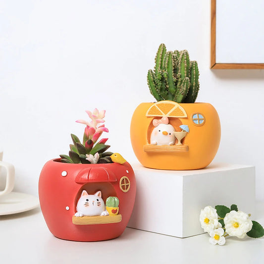 Cute Fruit-Themed Succulent Planters