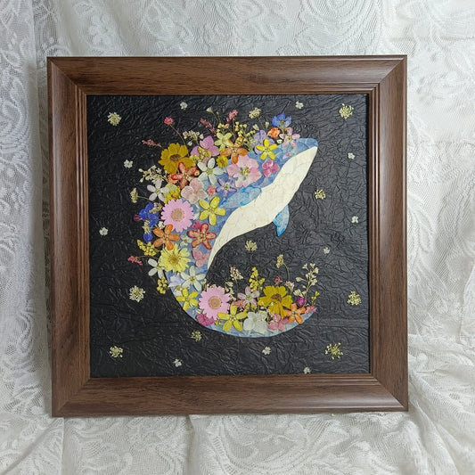 0058 Vintage Handmade Pressed Flower Wall Art