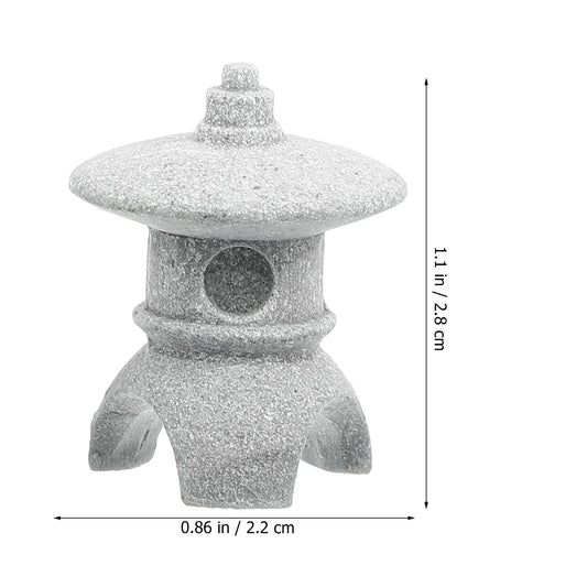 2Pcs Miniature Sandstone Pagoda Ornaments
