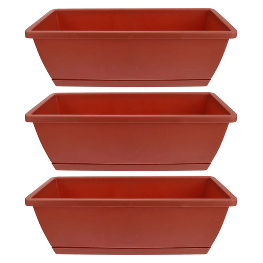 3-Piece Rectangular Flower Pot Set