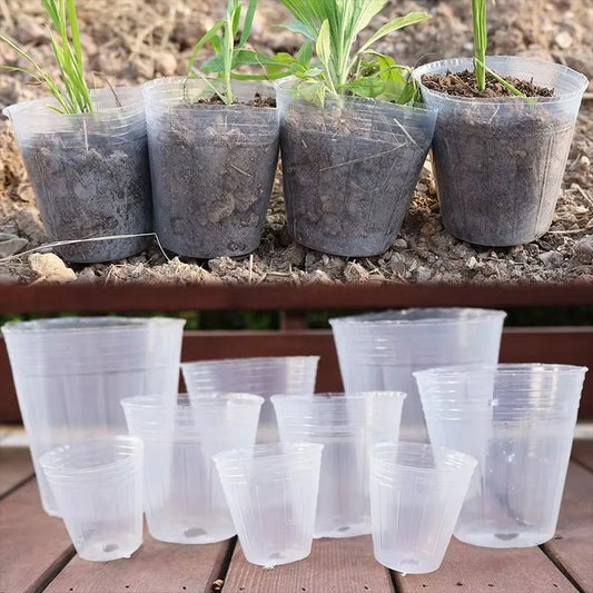 10/50pcs Transparent Nursery Pots