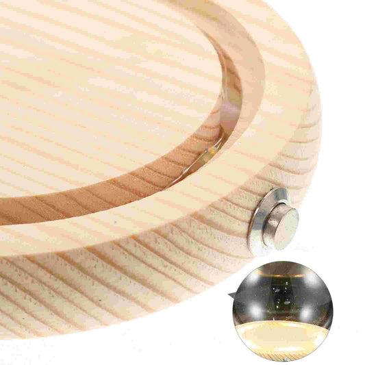 12Pcs Glowing Wooden Base Glass Dome Display Covers