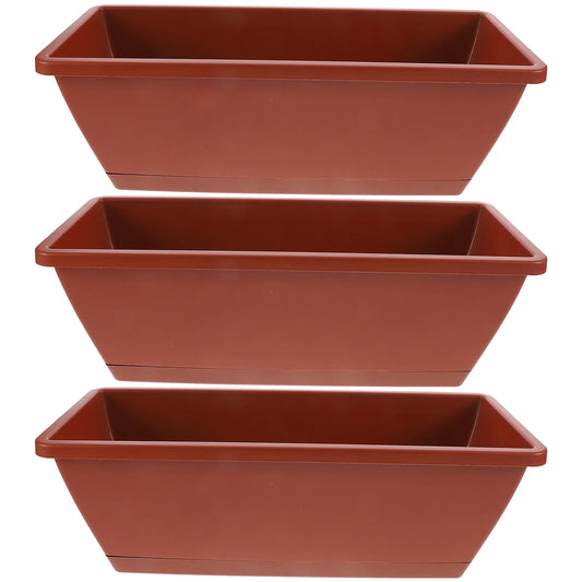 3-Piece Rectangular Flower Pot Set