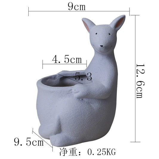 Cute Cartoon Kangaroo Ceramic Planter