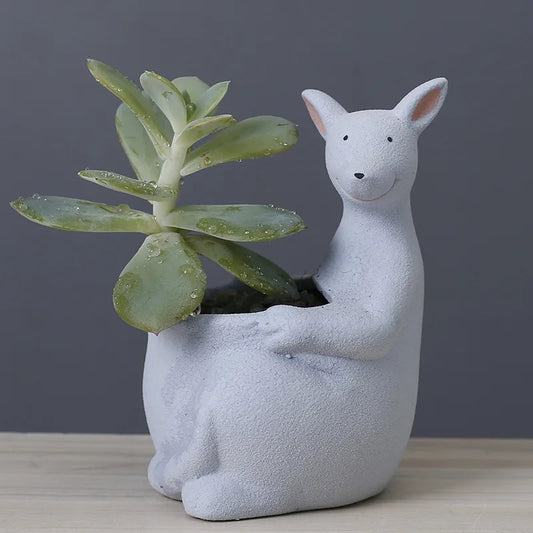 Cute Cartoon Kangaroo Ceramic Planter