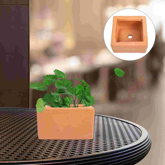 3-Piece Square Terracotta Flowerpots
